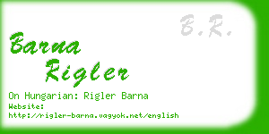 barna rigler business card